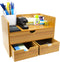 Sorbus Bamboo Desk Organizer - 3-Tier 100% Bamboo Desktop Organizers with 3 Drawers & Shelf