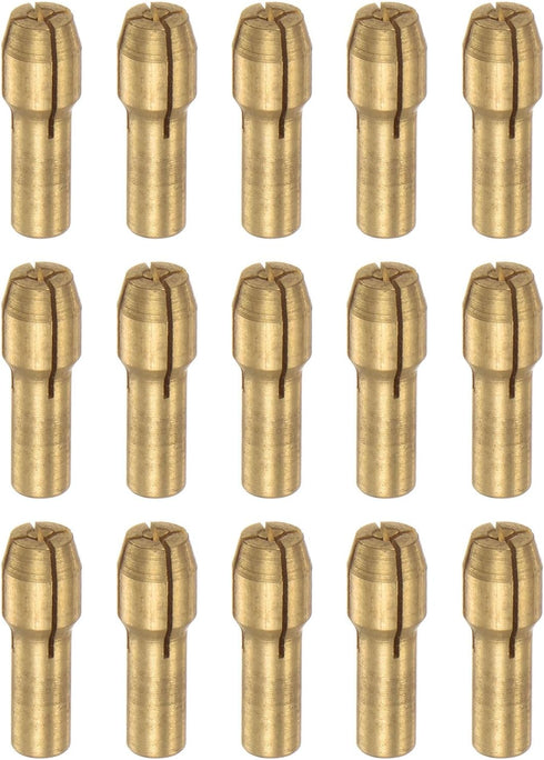 15pcs Brass Collet 0.5mm Brass Drill Chucks Mini Electric Grinder Quick Change Drill Chuck Bit Sets for Rotary Tools,