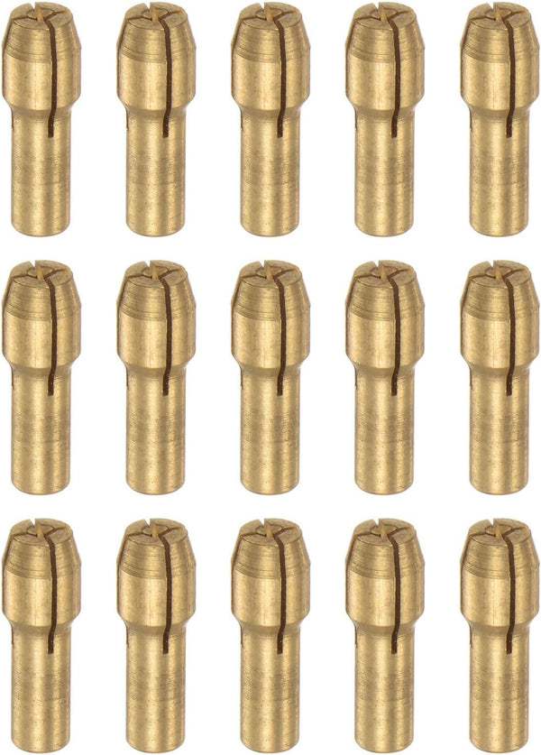 15pcs Brass Collet 0.5mm Brass Drill Chucks Mini Electric Grinder Quick Change Drill Chuck Bit Sets for Rotary Tools,
