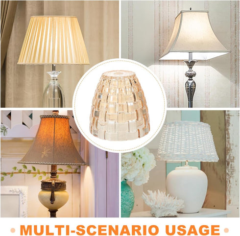 3.54X3.54X3.34In Housoutil Aromatherapy Table Lamp Shade Glass Candle Cover Multi-Functional Candle Holder Lampshade
