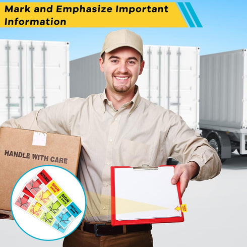 PerKoop 16 Boxes Sign Here Tabs, Notarize Initial Here Stickers, 100 Pcs Each Box for Office School