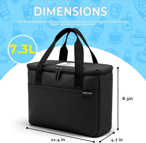 3 Reusable Cups Drink Carrier for Delivery with Adjustable Dividers, Insulated Drink Caddy, Beverages Carrier Tote Bag