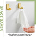 APLusee L Shape Bath Towel Hook 2 Pack - 304 Stainless Steel Coat Holder for Bathroom Kitchen, Brushed Gold