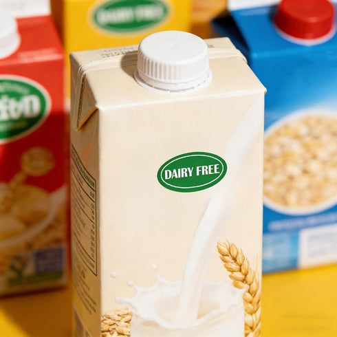 Remarkabel 0.75*1.25 Inch, 500 Dairy Free Food Labels Stickers, Pcs, Adhesive, Plastic, Rectangular, Waterproof
