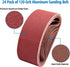 3 x 18 inch Sanding Belts, 120 Grit Aluminum Oxide Belt Sander Belt for Woodworking, 24 Pack