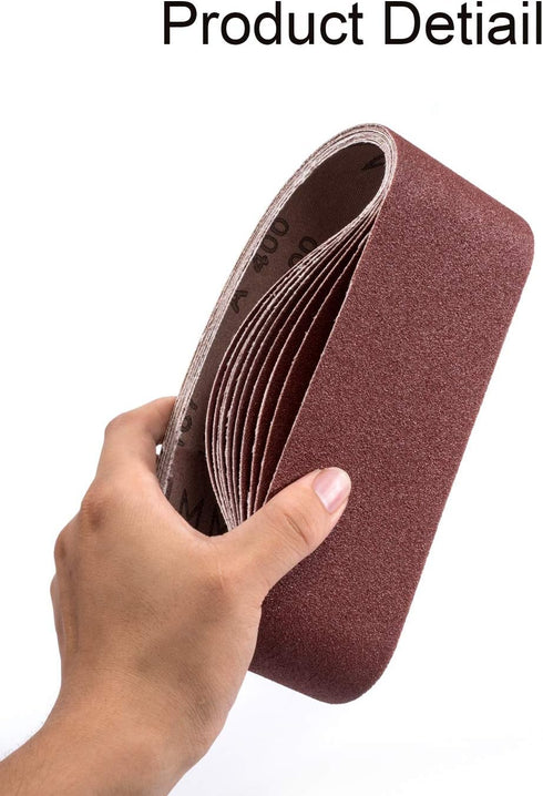 S SATC 3x18 Sanding Belts, 20PCS Belt Sander Paper Aluminum Oxide for Wood Metal Paint Sanding
