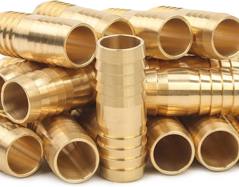 LTWFITTING Brass Barb Splicer Mender, 3/4-Inch ID Hose Fitting for Fuel System, Pack of 5