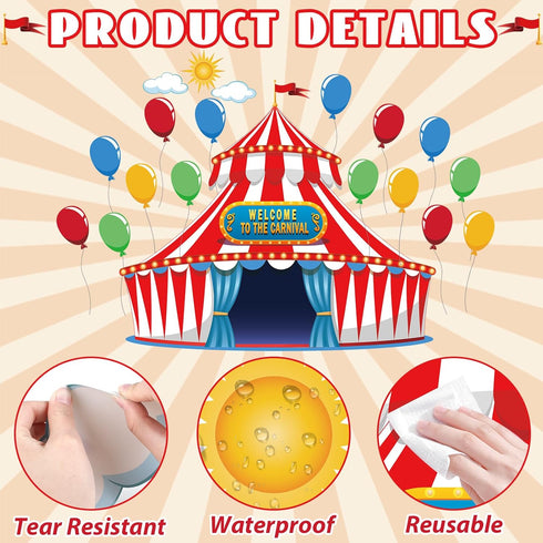 gisgfim Circus Decorations, Carnival Party Bulletin Board Cutouts, Large Carnival Tent Theme Classroom Decor