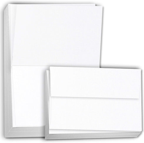 Hamilco Blank Cards and Envelopes LINEN textured 80 lb cover Cardstock Paper