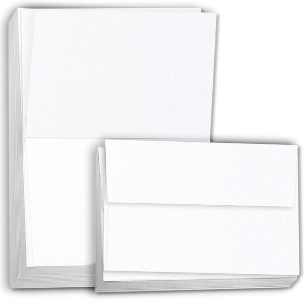 Hamilco Blank Cards and Envelopes LINEN textured 80 lb cover Cardstock Paper