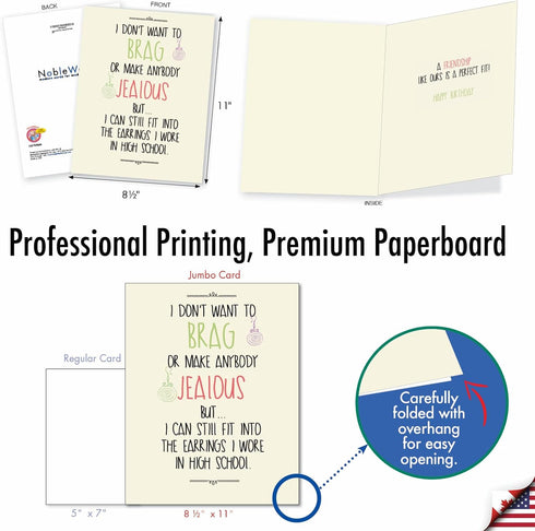 NobleWorks Jumbo Funny Birthday Greeting Card 8.5 x 11 Inch with Envelope (1 Pack) - Oversize Jumbo Bday High School