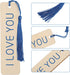 Zonon 36 Pieces Wood Bookmark Blank Bulk | Unfinished Bookmarks with Tassels for DIY Craft | Wooden Hanging Tag