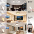 AOMEI 36W 3000-6000K (1, 12 inch) Black Walnut Style Flush Mount Ceiling Light Full Spectrum Eye-Care LED, Sealed ABS
