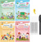 Magic Ink Reusable Copybooks for Kids, Handwriting Workbooks with Template Design Aid (4)