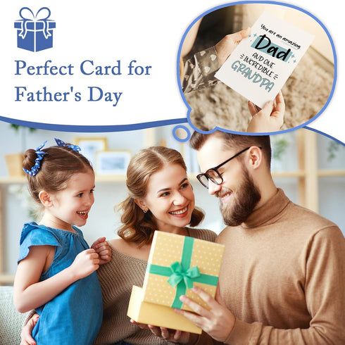 Qiliji Father's Day Card for Grandpa, Happy Father's Day Card from Kid, Grandpa Birthday Card, You Are An Amazing Dad