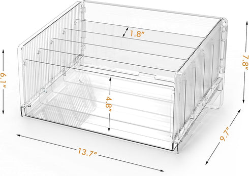 File Sorter Organizer, 5 Sections Acrylic Letter Tray for Desk, Mail Organizer Holder for Envelopes, Mail, Electronics