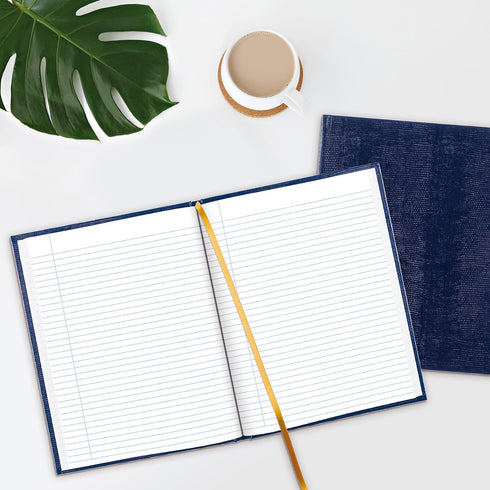 Blueline Executive Journal, Lizard-Like Hard Cover, Ribbon Bookmark, 150 Pages, 10.75" x 8.5", Blue