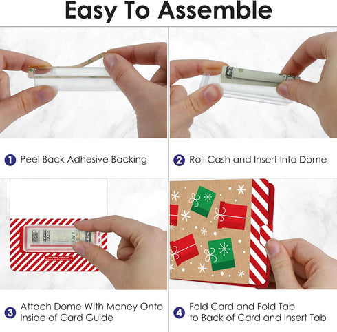 Set 6 Big Dot of Happiness Jolly Santa Claus - DIY Assorted Christmas Party Cash Holder Gift - Funny Money Cards