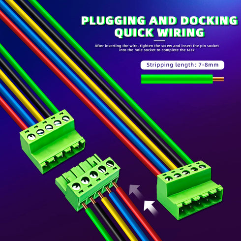 10 Pairs 5 Pin 5.08mm Pitch PCB Mount Screw, 10Pcs Phoenix Type Connector PCB Mount Terminal Block with 10Pcs Plug