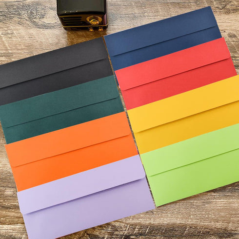 VANRA 150 Pack Colorful Envelopes | #10 Business Envelopes Bulk for Office Checks, Letter Mailing, 4.13 x 9.49 in