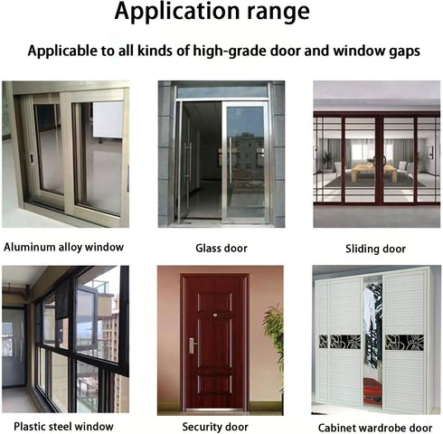 Weather Stripping Door Window Seal Strip, 33 Ft Self-Adhesive, Soundproofing, Draft Blocker, Gray, 0.35" Wide x 0.6"