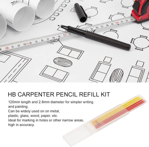 ViaGasaFamido 6Pcs Carpenter Pencil Refill 2.8mm Mechanical Pencil Refills HB Pencil Marking Scribing Tool Set for Woodworking Drawings Mechanical (Red Yellow) by ViaGasaFamido