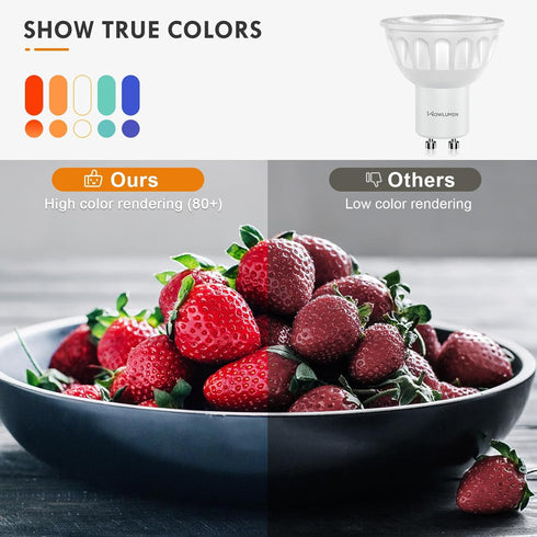 Dimmable GU10 LED Light Bulbs, 5000K Daylight MR16 Replacement, 5W 500LM, 6 Pack