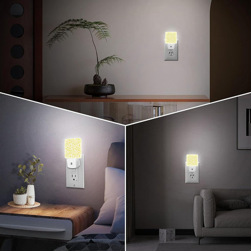 Jahiona White,0.5W LED Night Light Lamp with Smart Sensor Dusk to Dawn Sensor,Floral with White Drop-Shaped Petals
