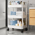 Rolling Carts with Wheels, Rolling Storage Cart with Handle and Lockable Wheels, Storage Cart On Wheels for Office