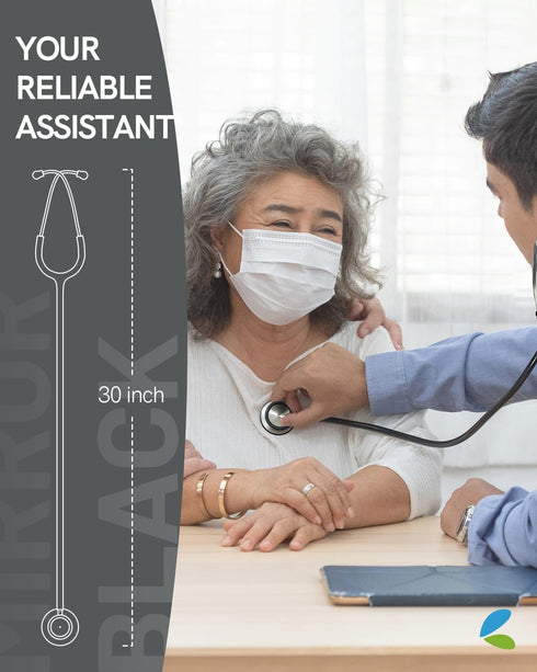 FriCARE Dual Head Stethoscope for Nurses, Medical Students, Paramedics, FSA/HSA Eligible Estetoscopio (Black Tube)