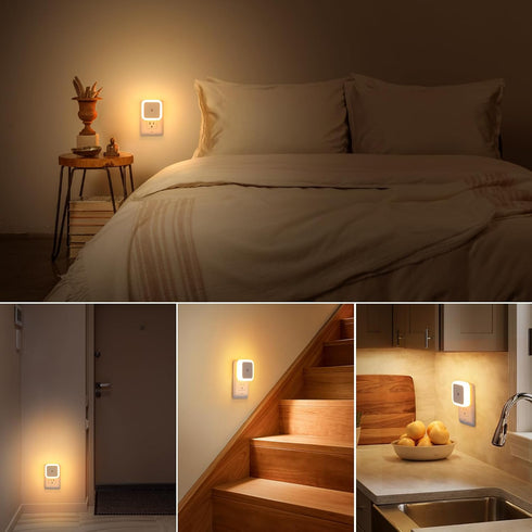 Sujeet Night Light, 4-Pack Plug-in Night Lights, Dusk to Dawn LED Night Lamp for Kids Bedroom