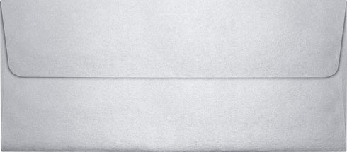 LUXPaper #10 Business Envelopes, Peel & Press, Silver Metallic, 4 1/8" x 9 1/2", 80lb. Text, 50 Qty