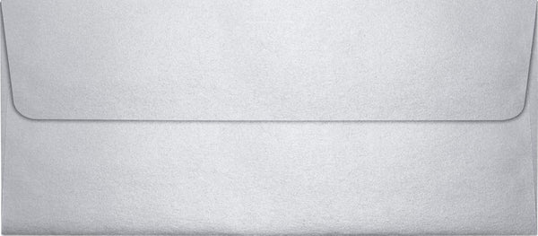 LUXPaper #10 Business Envelopes, Peel & Press, Silver Metallic, 4 1/8" x 9 1/2", 80lb. Text, 50 Qty
