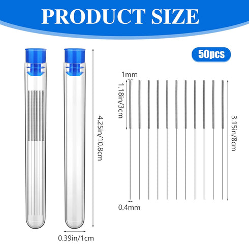 50 Pieces 3D Printer Nozzle Cleaning Kit, 0.4 mm Stainless Steel Needles Cleaner for 3D Printer Accessory