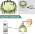 Shenmoyl Vintage Battery Operated Wall Sconce with Green Tulip Glass Lampshade Rechargeable Battery Powered Wall Light