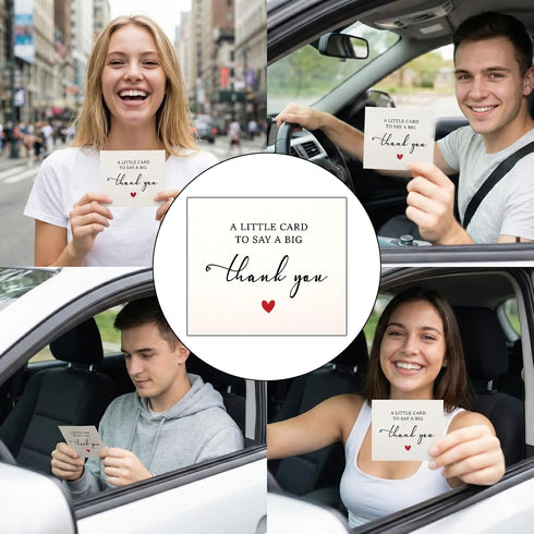 Styquenzer 50 Occasions-3.4 3inch Pcs Mini Thank You Cards, Blank Thank-You Cards Thank You Notes Small Bulk