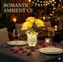 Generic Light,3-Color Dimmable,Romantic Romantic Pink Rose Crystal Table Lamp,Rechargeable LED Color Changing Flower