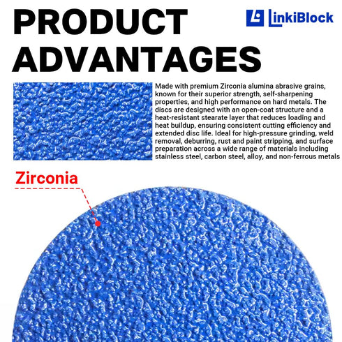Linkiblock 50Pcs 3 inch Set 80 R-Type Quick Change Zirconia Surface Conditioning Sanding Discs Grit with Adapter