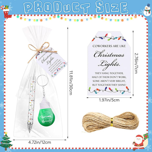 Landical 20 Sets Bulb Bulb Christmas Coworkers Gifts Employee Appreciation Gifts Bulk Light Stress Ball Keychains Pens