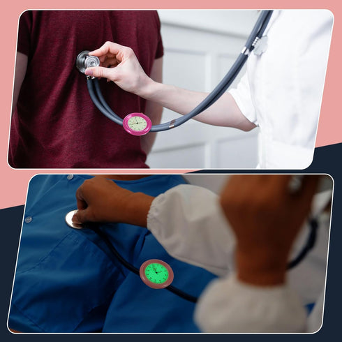 Dansydaisy 2 Pcs Glow in The Dark Stethoscope Watch Nurse Week Gift Clip on Pocket Watch with Second Hand CNA