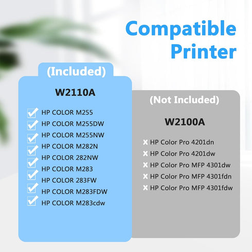LCL Compatible Black Toner Cartridges 206A W2110A 206X W2110X for HP Color Laserjet Pro M255 Series (1-Pack)