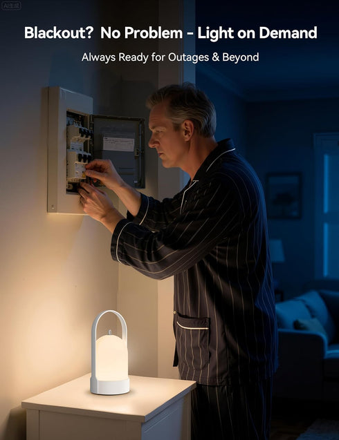 4000mAh 4-Level Dimmable Tubicen Rechargeable Table Lamp Portable Battery Operated Lamp Camping Lantern Touch Cordless
