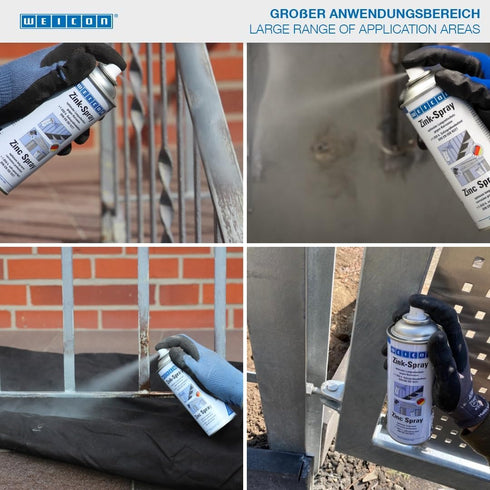 WEICON Zinc Spray 400 ml | T V-Tested | Fast-Drying, heat-resistant and suitable as primer for metal |Matt Grey by WEICON