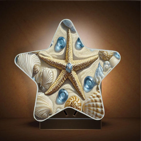 ALAZA Starfish Seashell Funny Star Shaped LED Night Light Dusk to Dawn Sensor Plug in Night Home Decor Desk Lamp
