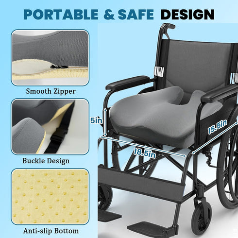 FOUXTEL 5" 18.5x15.5 100% Thick Recliner Cushions for Elderly, Cushion for Recliner Chair, Recliner Cushion for Long