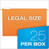 Pendaflex Recycled Hanging Folders, Legal Size, Orange, 1/5 Cut, 25/BX