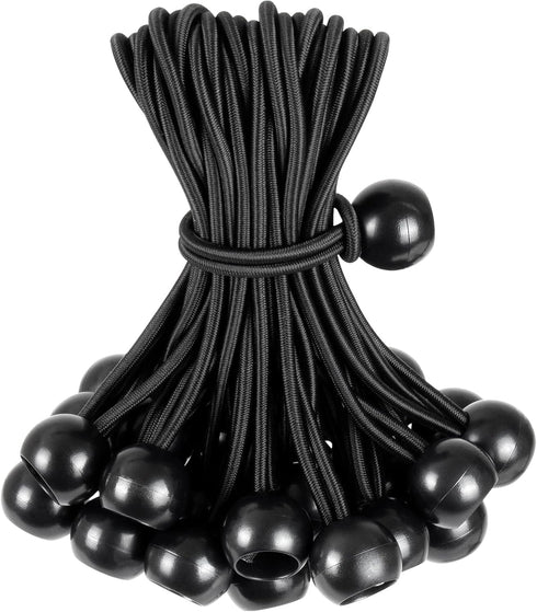 Tarp Bungee Balls Ties 8 Inch, 50 PCS Heavy Duty High Elastic Bungee Cord for Tarp, Camping Tent, Shelter, Cargo,