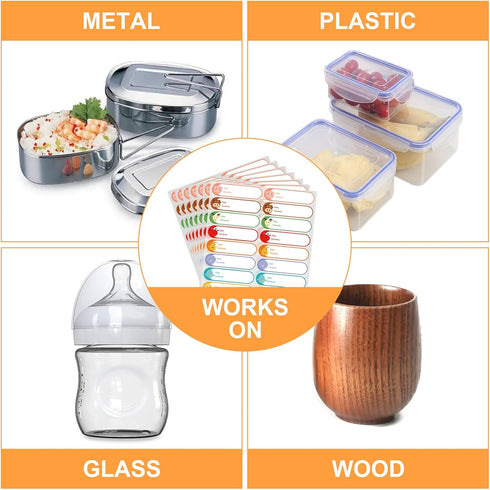 512pcs 1 4 Inch x Baby Milk Bottle Labels to Write On,Freezer Labels Removable, Food Labels Cartoon Waterproof, No