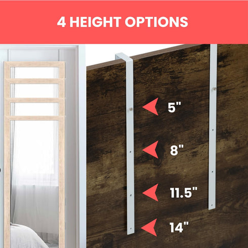 Over-The-Door Hooks, Heavy Duty Metal for Thick Doors, Adjustable Hooks for Perfect Height & Fit - 1.6'' - 1.8'' Door