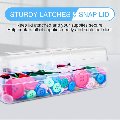 Sooez 6 Pack Clear Pencil Box - Large Capacity Plastic Storage Organizer with Snap-tight Lid, Stylish Design